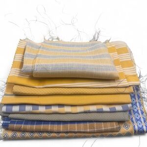 Striped and Patterned Fabric Bundle 8pc 100% silk